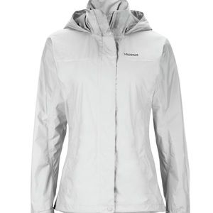 Marmot women’s PreCip rain jacket in platinum